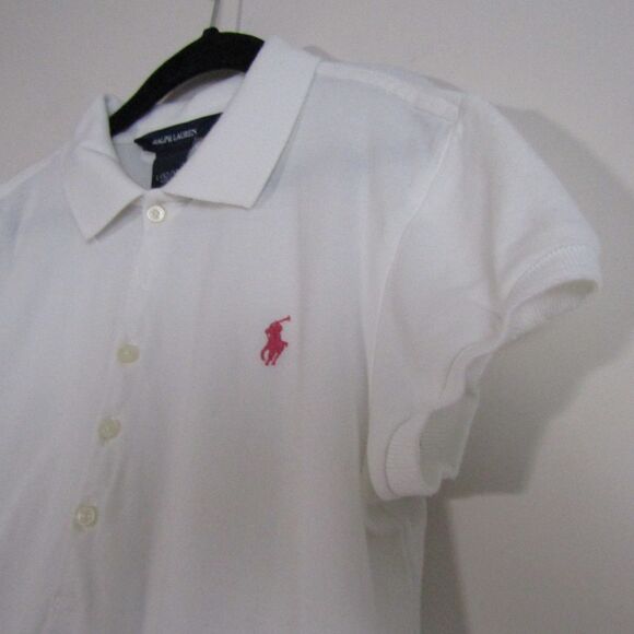 Ralph Lauren Girls Polo Dress 12/14 White Ruffles Preppy Old Money Pony Academia - Picture 5 of 13